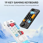 Bàn phím chơi game có dây USB-C MKESPN 19 phím, lập trình macro, thiết kế thay thế nóng với núm điều khiển & bánh xe joystick cuộn, K811 Màu đen