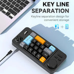 Bàn phím chơi game có dây USB-C MKESPN 19 phím, lập trình macro, thiết kế thay thế nóng với núm điều khiển & bánh xe joystick cuộn, K811 Màu đen