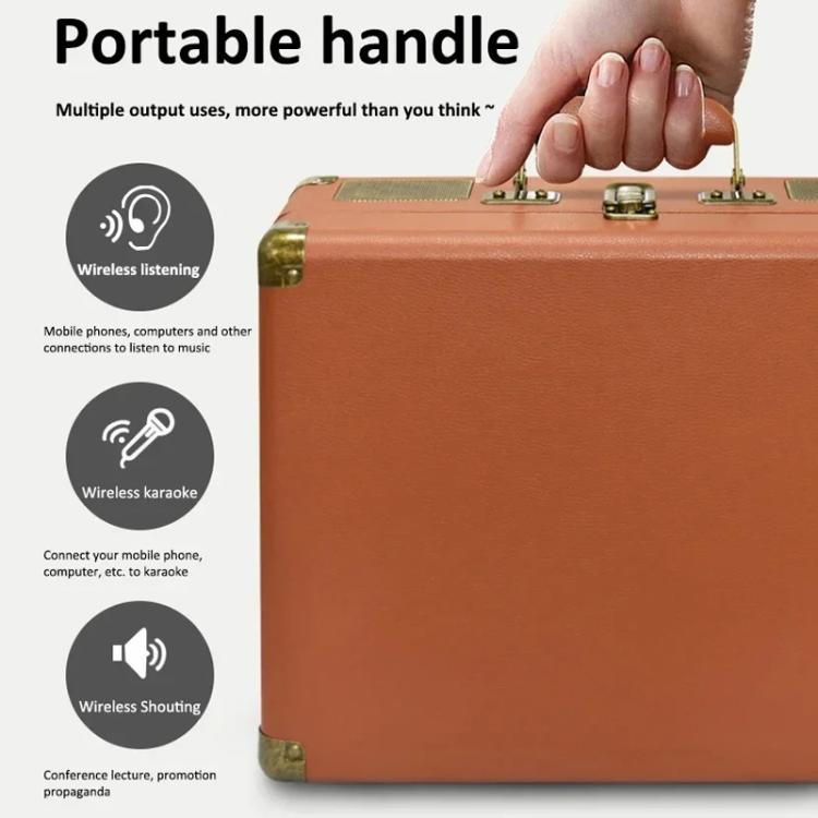 Máy karaoke hộp gỗ SDRD với hệ thống loa tích hợp mic đôi không dây, hỗ trợ USB/Thẻ TF