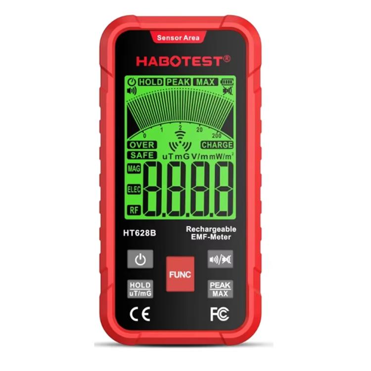Máy đo EMF đa trường HABOTEST HT628B, máy kiểm tra bức xạ điện từ có thể sạc lại, HT628B