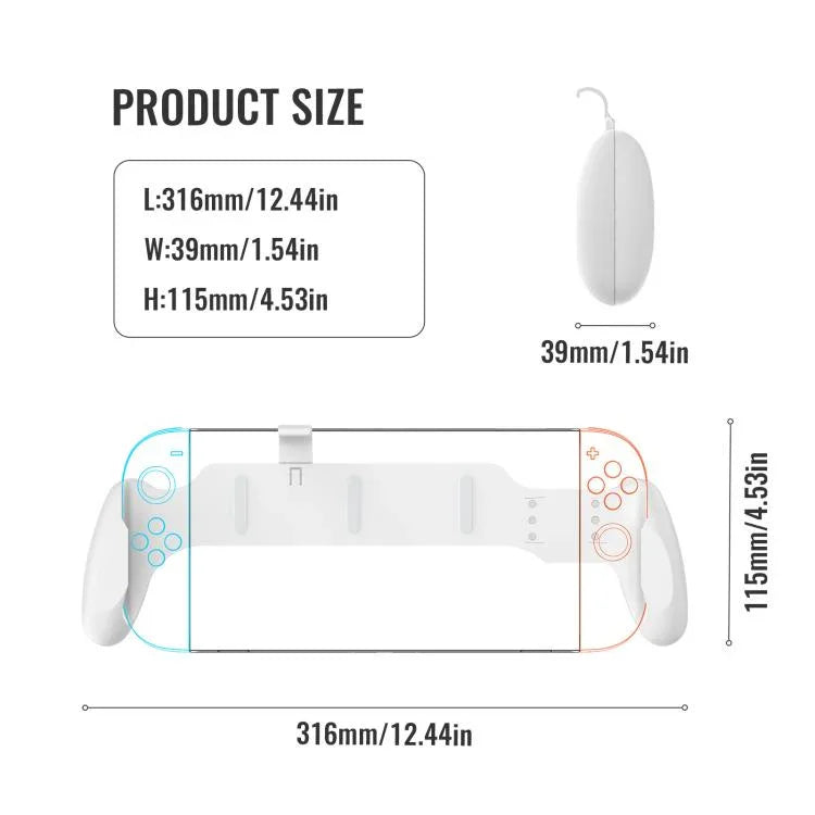 Tay cầm chống trượt công thái học cho Nintendo Switch 2 / Switch / Switch OLED, JYS-NS2297 Đen, JYS-NS2297 Trắng