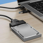 Cáp chuyển đổi USB 3.0/USB-C sang SATA 22 chân cho ổ cứng HDD/SSD laptop 2.5 inch, dài 25cm