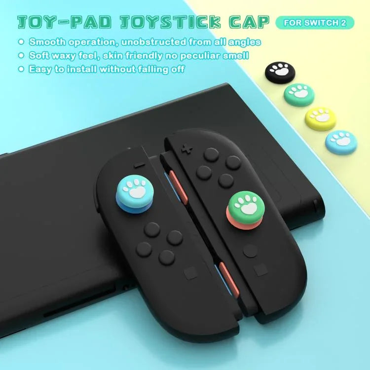 Bộ 2 cặp nắp bảo vệ nút ngón cái silicone in hình móng vuốt cho bộ điều khiển Joy-Con Nintendo Switch 2
