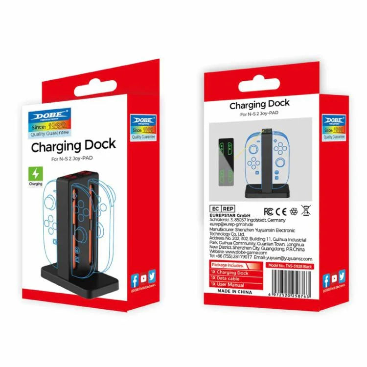 Trạm sạc từ tính 4 trong 1 DOBE cho Nintendo Switch 2 tay cầm với đèn LED chỉ báo & ngăn đựng cartridge, TNS-3192B