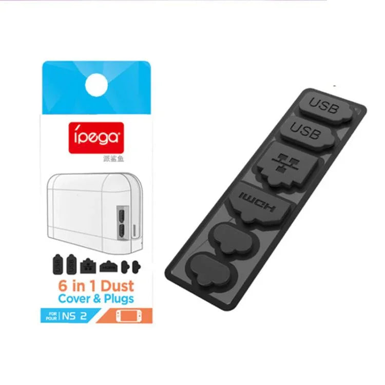Bộ nút bịt bụi chính xác 6 trong 1 IPega cho Nintendo Switch 2, bộ bảo vệ đa cổng
