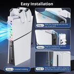Trạm sạc 2 trong 1 cho tay cầm PS5 Slim kèm quạt làm mát và đèn RGB