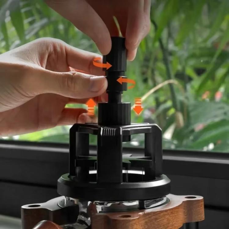 Rotating Magnetic WDT Tool for Espresso Adjustable Height Coffee Needle Distributor Coffee Grounds Fluffing Tool, 51mm, 53mm, 58mm