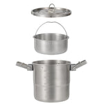 Bình Nấu Ngoài Trời 3000ml Cao 16cm Thép Không Gỉ 304, Tay Cầm CLS, Tay Cầm Đôi CLS