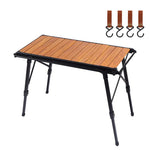 CLS Outdoor Aluminum Egg Roll Table Camping Folding Table, 8245 6 Plates, 9545 Folded 7 Plates, 8744 Black, 8744 Wood Grain, 8744 Black+4 PU Hooks, 8744 Wood Grain+4 PU Hooks