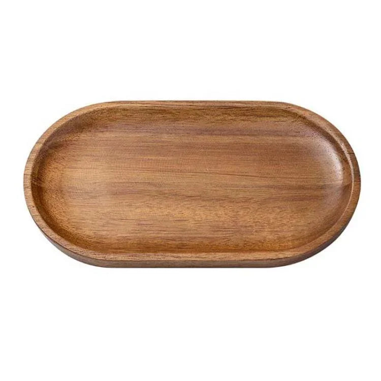 Khay trà gỗ quế đựng trái cây và món tráng miệng, hình bầu dục nhỏ, bầu dục trung, bầu dục lớn, vuông nhỏ, vuông lớn