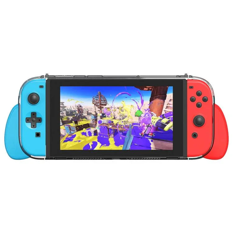 For Nintendo Switch 2 Split Design Crystal PC Protective Case with 3 Sizes Ergonomic Grips, Clear+ Red Blue, Clear+Green Blue, Clear+Black, Clear Black+Red Blue, Clear Black+Green Blue, Clear Black+Black