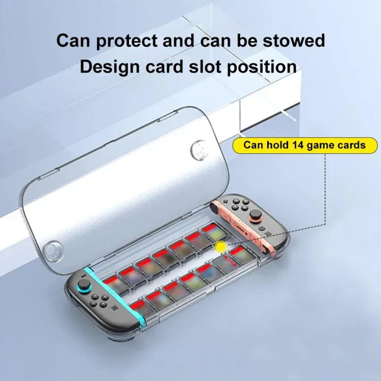 Hộp Đựng Bảo Quản Trong Suốt Cho Máy Nintendo Switch 2 Chống Trầy Xước Có 14 Ngăn Đựng Thẻ Game, Hộp Chủ Trong Suốt Màu Trắng, Hộp Chủ Trong Suốt Màu Đen