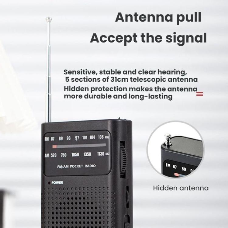 Máy nghe radio FM/AM đa kênh bỏ túi di động có kim chỉ