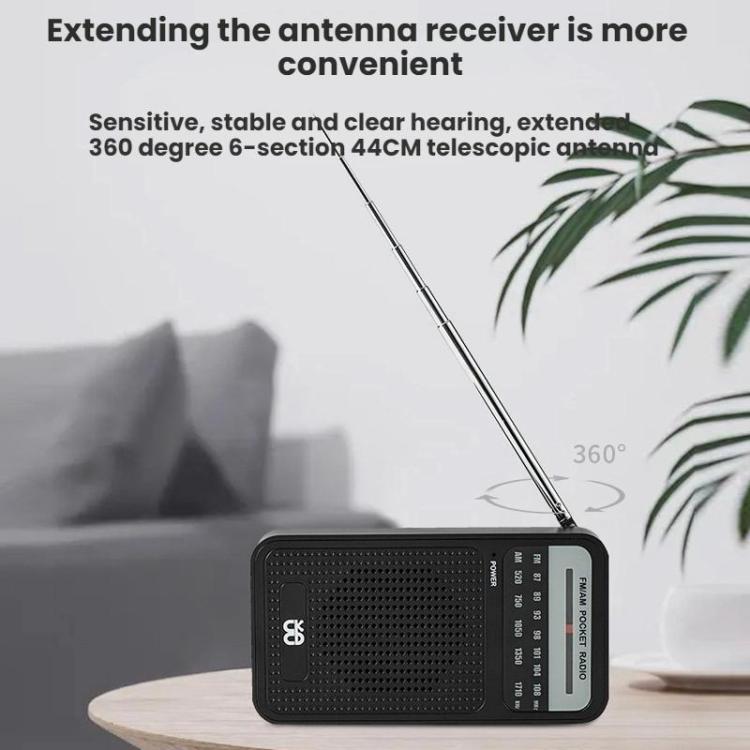 Máy nghe radio AM/FM đa kênh bỏ túi di động có kim chỉ