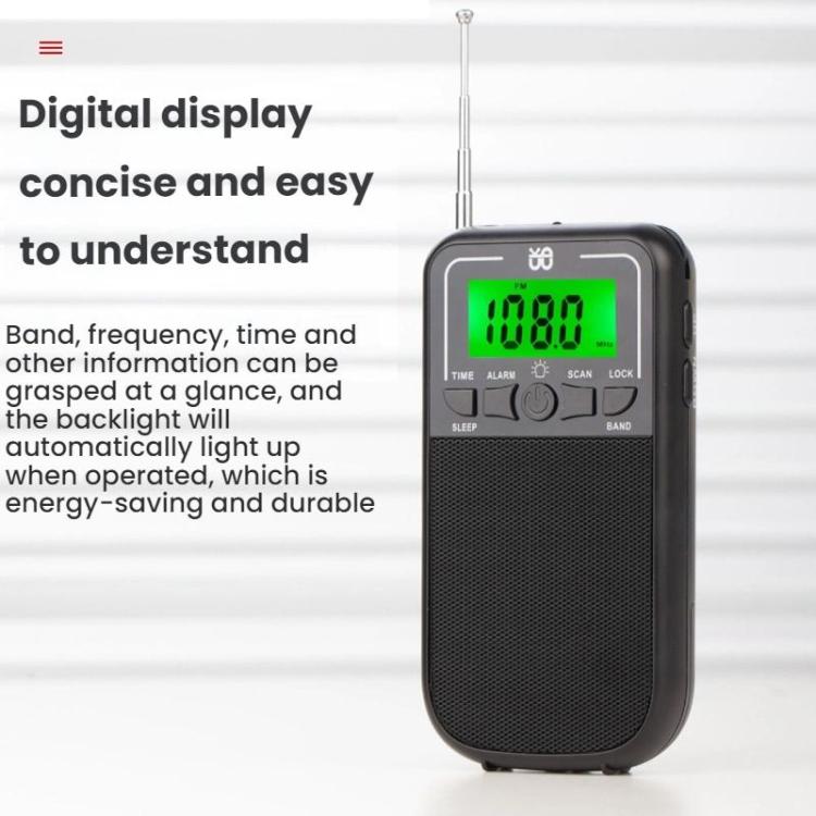 Máy nghe radio FM/AM/SW đa băng tần nhạy cao điều khiển bằng đồng hồ bỏ túi, Dành cho EU, Dành cho US