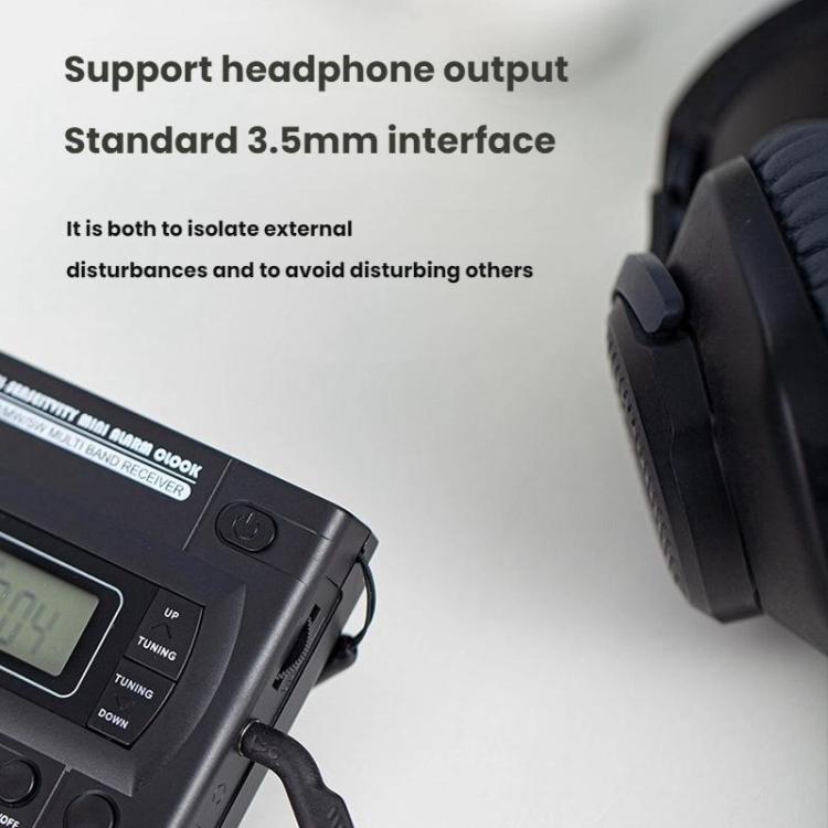 Máy nghe radio FM/AM/SW đa băng tần điều khiển bằng đồng hồ LCD bỏ túi, Dành cho EU, Dành cho US