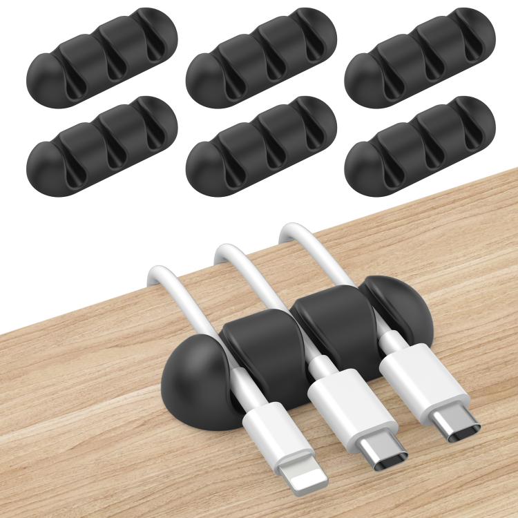 Bộ 6 Giá Đỡ Tổ Chức Cáp Silicone Trên Bàn AhaStyle WE31 Kẹp Cáp 3 Lỗ Đa Năng