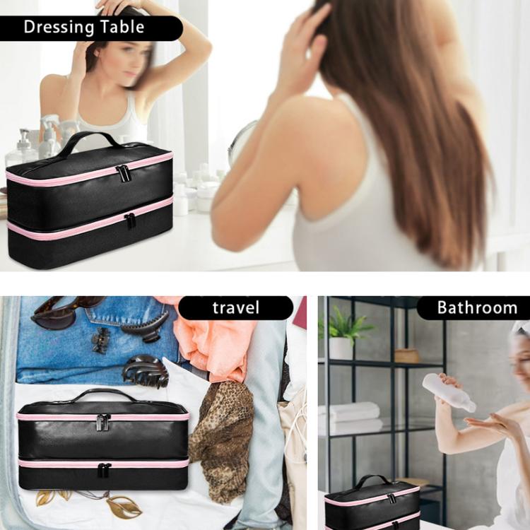Túi đựng dụng cụ làm đẹp hai lớp có thể chứa máy sấy tóc, máy uốn tóc, máy duỗi tóc