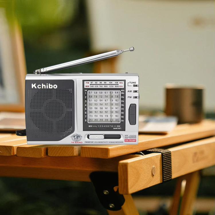 Đài radio di động Kchibo 10 băng tần AM/FM/SW với loa chất lượng cao, máy thu đa băng tần mini KK-9803