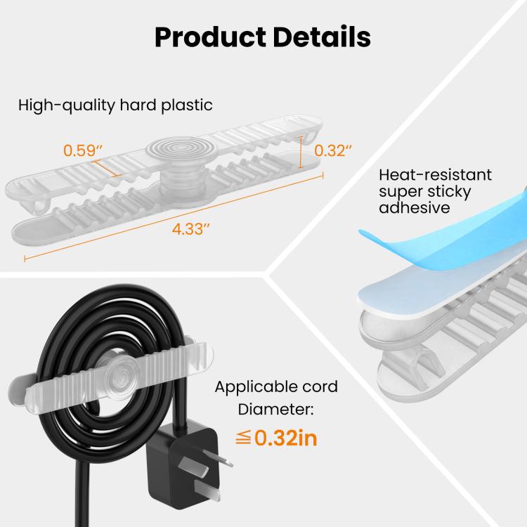 AhaStyle DD-06 Bộ 6 miếng tổ chức dây cáp tự dính cho nhà bếp