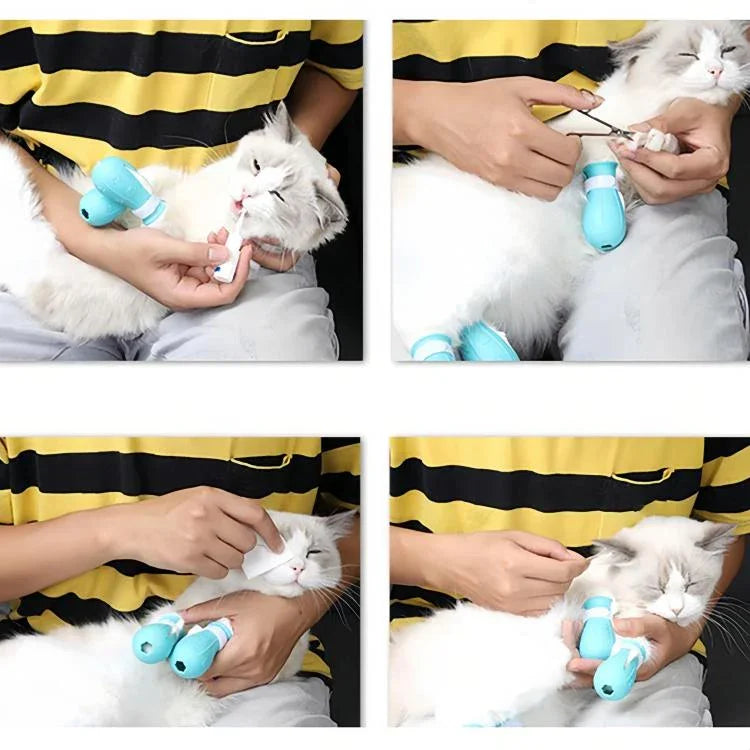 Mũ Không Gian Mèo Che Miệng Chống Cắn + Bao Chân Thế Hệ Thứ Hai, Nhỏ Màu Xanh Nhạt, Nhỏ Màu Hồng, Nhỏ Màu Xanh Dương Nhạt, Lớn Màu Xanh Nhạt, Lớn Màu Hồng, Lớn Màu Xanh Dương Nhạt