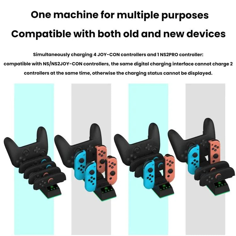 Dock sạc điều khiển trái phải đa năng 9 trong 1 PGTECH cho Nintendo Switch 2/Switch 2 Pro