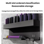 Giá đỡ lưu trữ máy uốn tóc và máy sấy tóc gắn tường cho Dyson, nhôm đen, sắt