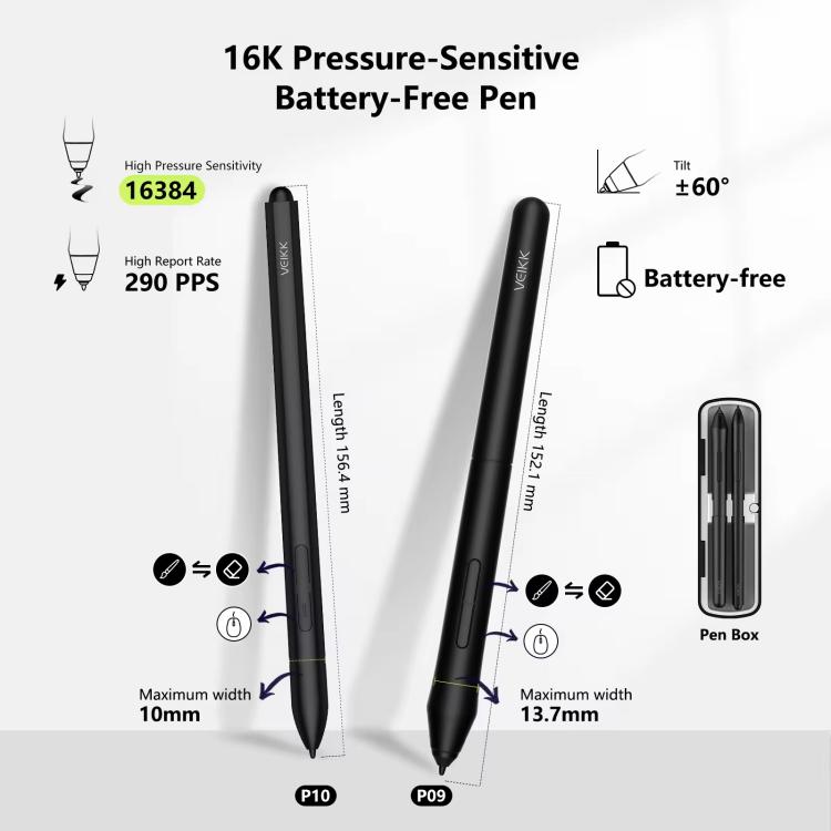Màn hình vẽ kỹ thuật số VEIKK VK1600 15.6 inch, màn hình vẽ điện tử tương thích với điện thoại di động