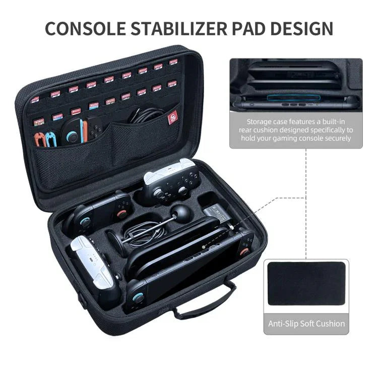 Túi đựng đa năng tất cả trong một JYS cho Nintendo Switch 2 với dây đeo vai, phù hợp dock/máy chơi game/điều khiển Pro/máy ảnh/cán cầm/sạc, JYS-NS2323
