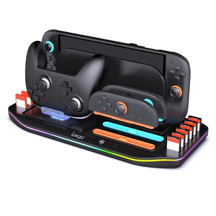 Dock sạc ipega cho Nintendo Switch 2 Joy-Con & Pro Controller với đèn RGB, giá đỡ thẻ game, PG-SW2048