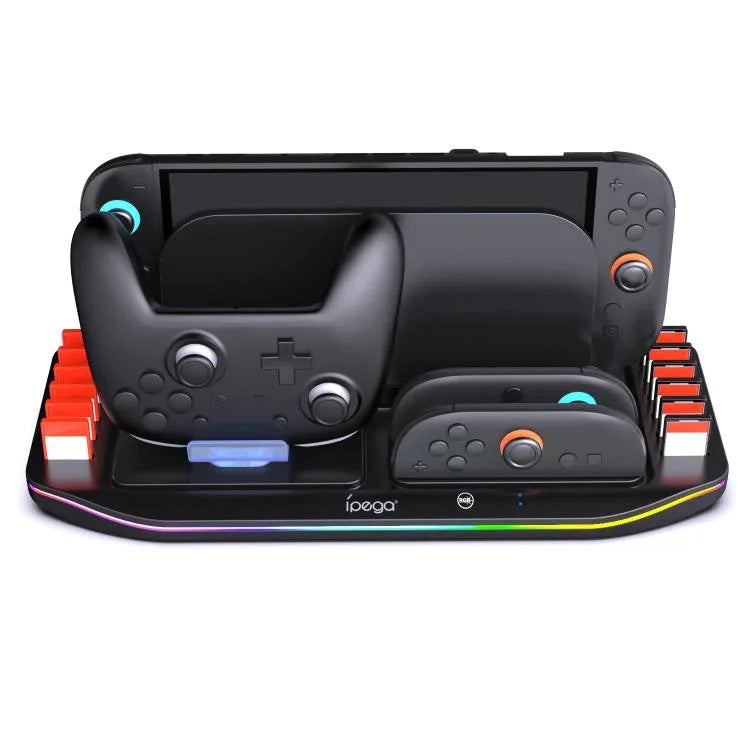 Dock sạc ipega cho Nintendo Switch 2 Joy-Con & Pro Controller với đèn RGB, giá đỡ thẻ game, PG-SW2048