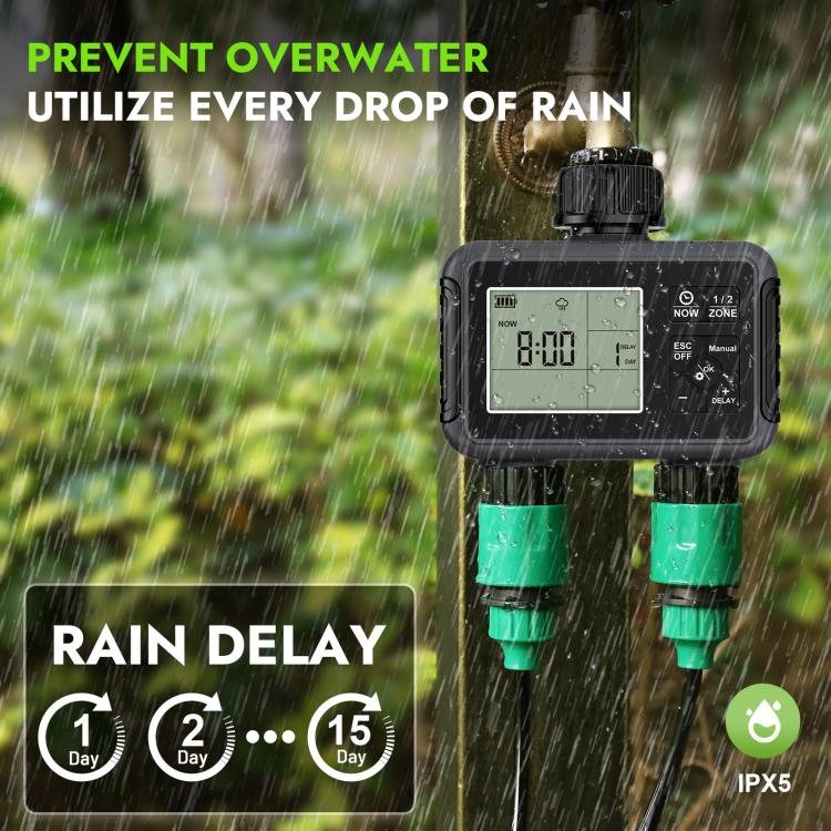 Smart Watering Timer Dual-Outlet Automatic Irrigation Controller, UK Standard, US Standard