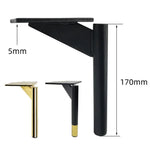 Phụ kiện chân sofa và bàn cà phê bằng kim loại dày 17cm, màu đen, titan, đen phối vàng