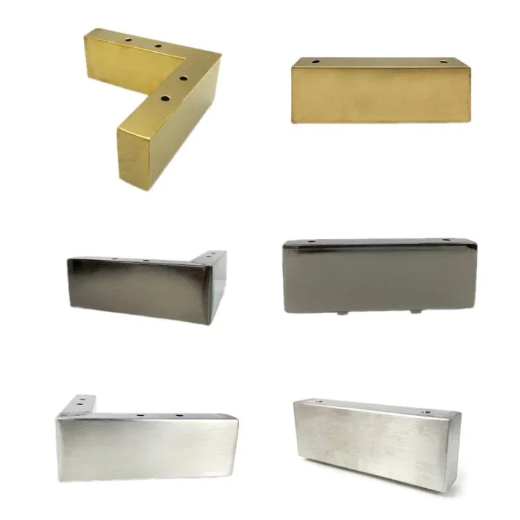 Chân ghế sofa cao 5.5cm bằng thép không gỉ, chân bàn đầu giường, chân hình số 7 (vàng xước), chân hình số 1 (vàng xước), chân hình số 7 (titan đen), chân hình số 1 (titan đen), chân hình số 7 (bạc xước), chân hình số 1 (bạc xước)