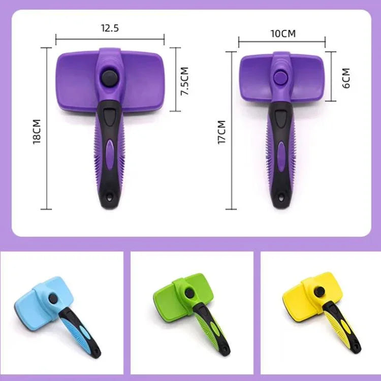 Bàn chải loại bỏ lông cho mèo & chó Dụng cụ lấy lông thả ra bằng 1 lần nhấn Bàn chải chải lông, Nhỏ, Lớn