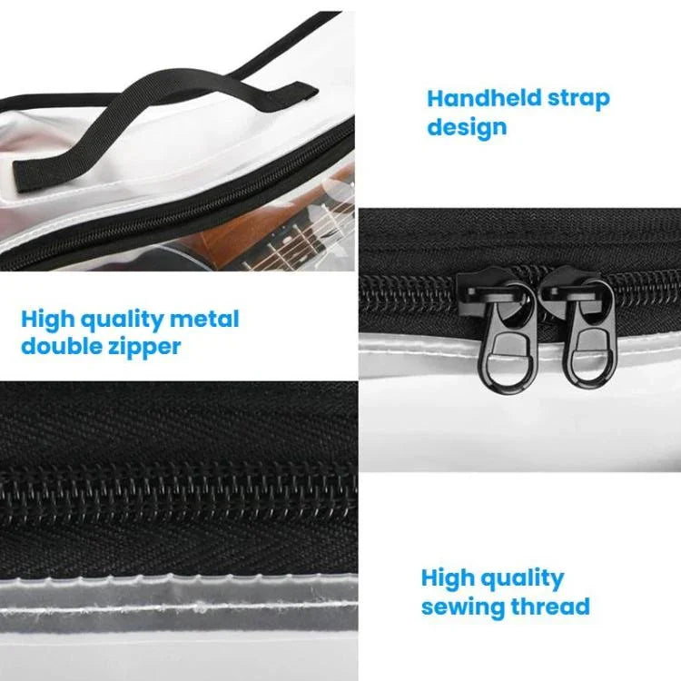 Túi đựng bụi đàn guitar điện 40-41 inch trong suốt TPU với khóa kéo đôi hộp đựng bảo vệ, 40-41 inch