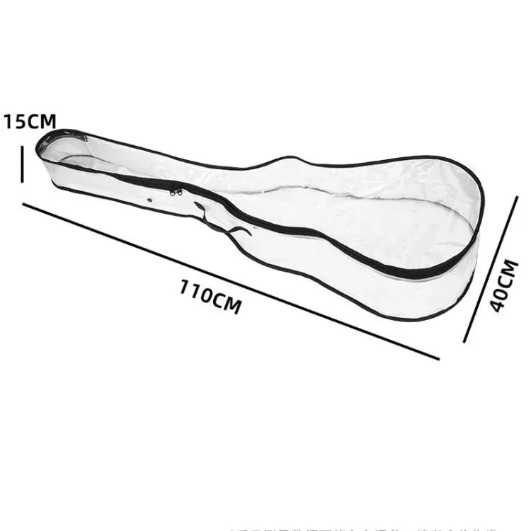 Túi đựng bụi đàn guitar điện 40-41 inch trong suốt TPU với khóa kéo đôi hộp đựng bảo vệ, 40-41 inch
