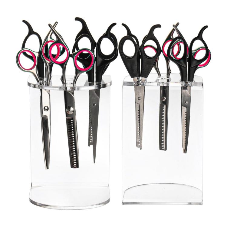 Giá trưng bày dụng cụ cắt tóc 6 lỗ bằng acrylic, 1 chiếc, 2 chiếc
