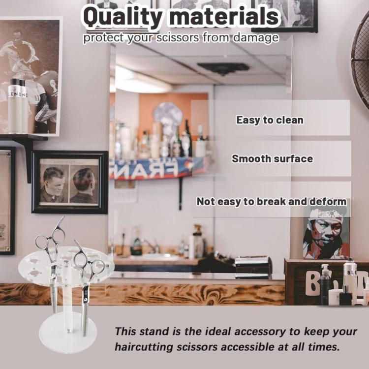 Giá treo tường đựng dụng cụ cắt tóc thợ hớt tóc bằng acrylic 11 lỗ, 1 cái, 2 cái