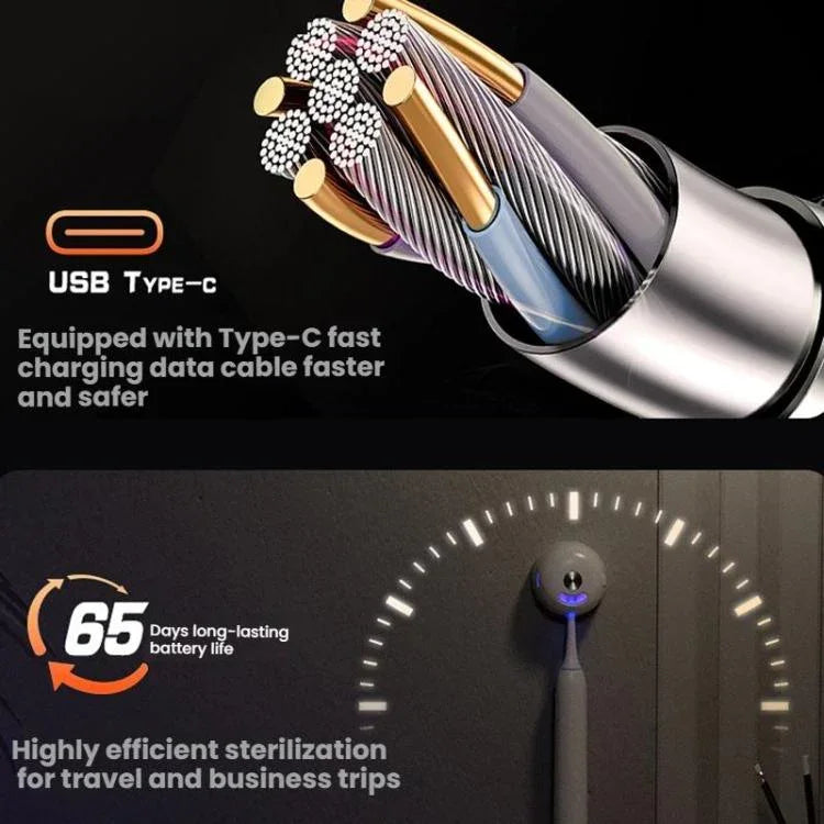 Bàn chải đánh răng thông minh có thể sạc lại, máy tiệt trùng UV và giá đỡ lưu trữ