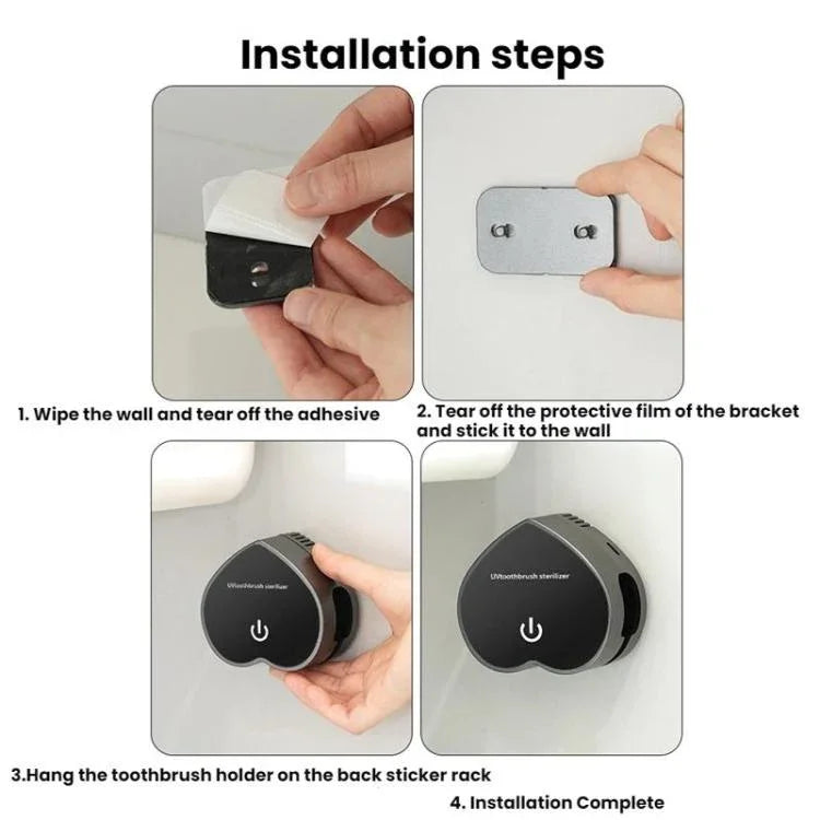 Máy tiệt trùng bàn chải đánh răng có thể sạc lại qua USB di động với tiệt trùng UV