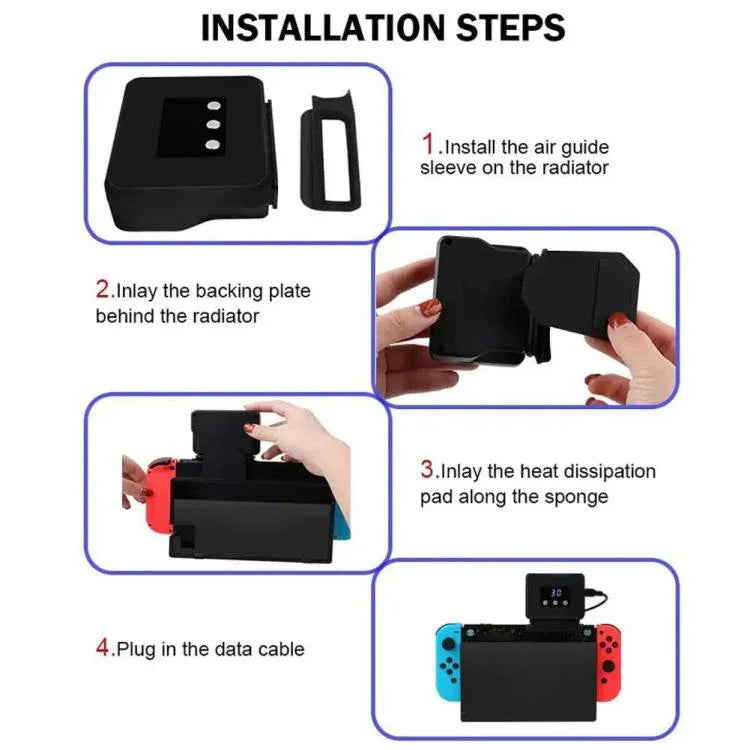 Tản nhiệt thoát khí cho máy Nintendo Switch 2 / Switch kèm hiển thị nhiệt độ, RDS-2827 trắng, RDS-2827 đen