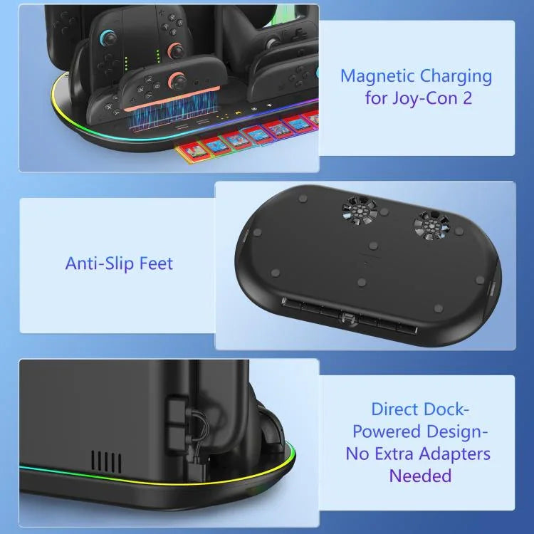 Đế sạc làm mát tích hợp có đèn RGB cho Nintendo Switch 2 JYS NS2322