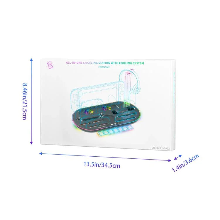 Đế sạc làm mát tích hợp có đèn RGB cho Nintendo Switch 2 JYS NS2322