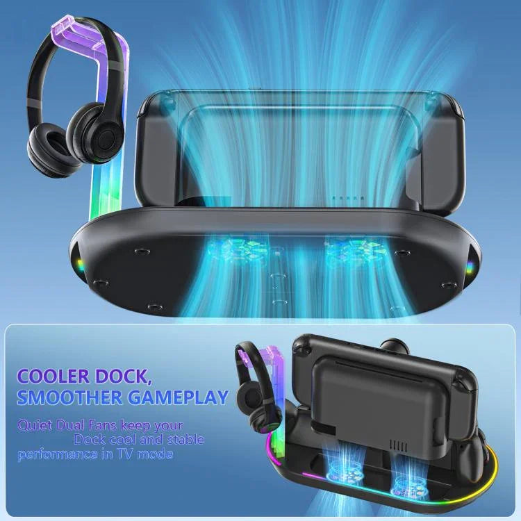 Đế sạc làm mát tích hợp có đèn RGB cho Nintendo Switch 2 JYS NS2322