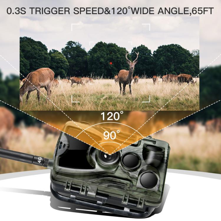Camera săn bắn theo dõi hồng ngoại chống mưa sương ngoài trời 20MP 4G, HC-801LTE