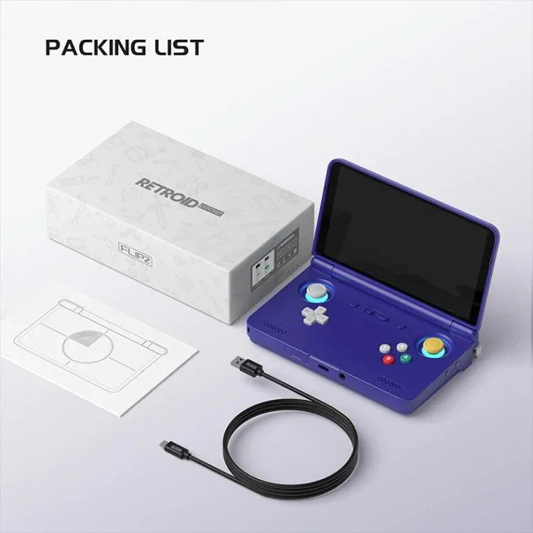 Máy chơi game Retroid Pocket Flip 2, chip SD865, hệ điều hành Android 13, màn hình AMOLED 5.5 inch, Wifi, Bluetooth, máy phát video