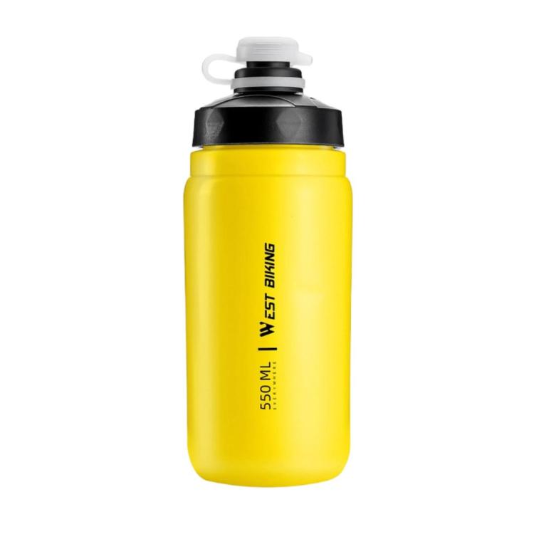 WEST BIKING Bình Nước Xe Đạp 550ml Thiết Kế Chống Rò Rỉ Dễ Ép, Bình Nước Thể Thao Di Động, 550ml Màu Trắng Rộng, 550ml Màu Vàng Rộng, 550ml Màu Vàng, 550ml Màu Trắng