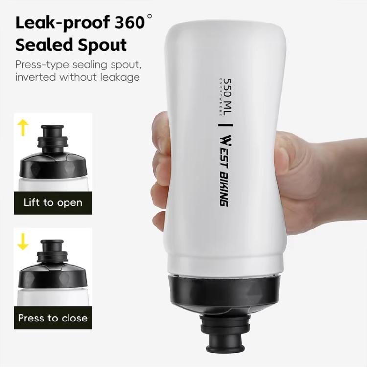 WEST BIKING Bình Nước Xe Đạp 550ml Thiết Kế Chống Rò Rỉ Dễ Ép, Bình Nước Thể Thao Di Động, 550ml Màu Trắng Rộng, 550ml Màu Vàng Rộng, 550ml Màu Vàng, 550ml Màu Trắng