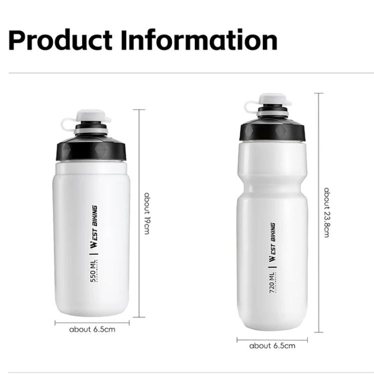 WEST BIKING Bình Nước Xe Đạp 550ml Thiết Kế Chống Rò Rỉ Dễ Ép, Bình Nước Thể Thao Di Động, 550ml Màu Trắng Rộng, 550ml Màu Vàng Rộng, 550ml Màu Vàng, 550ml Màu Trắng
